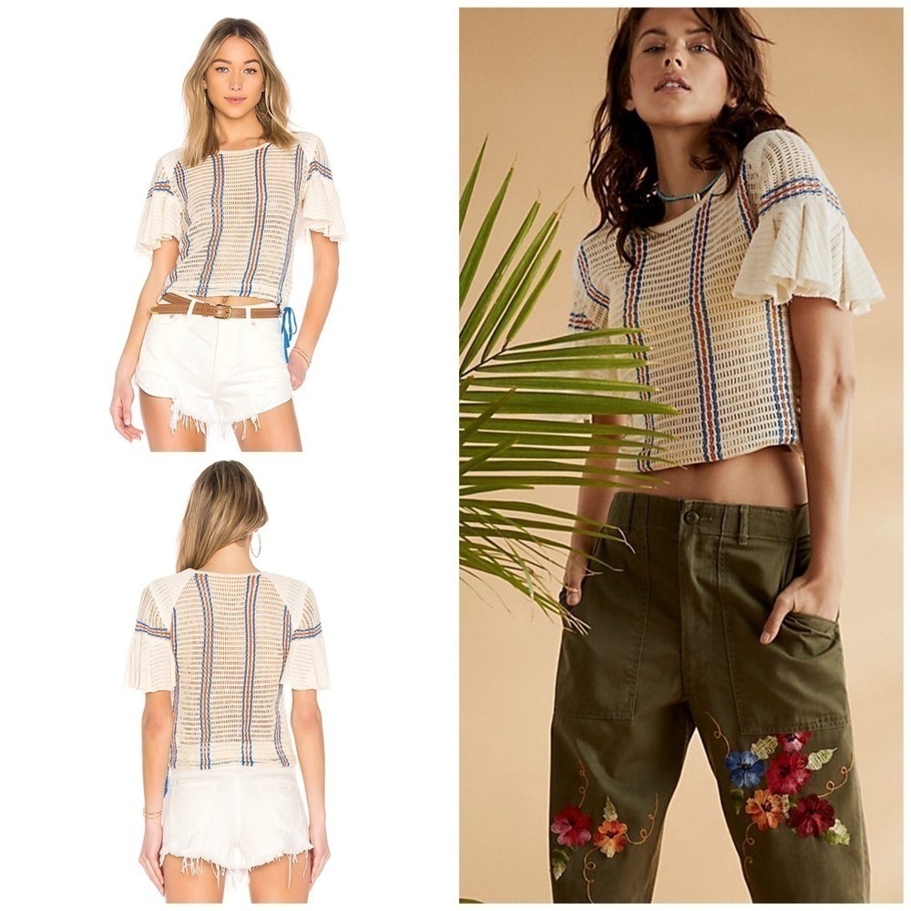 EUC Free People Babes Only Striped Knit Blouse S​​​​​
